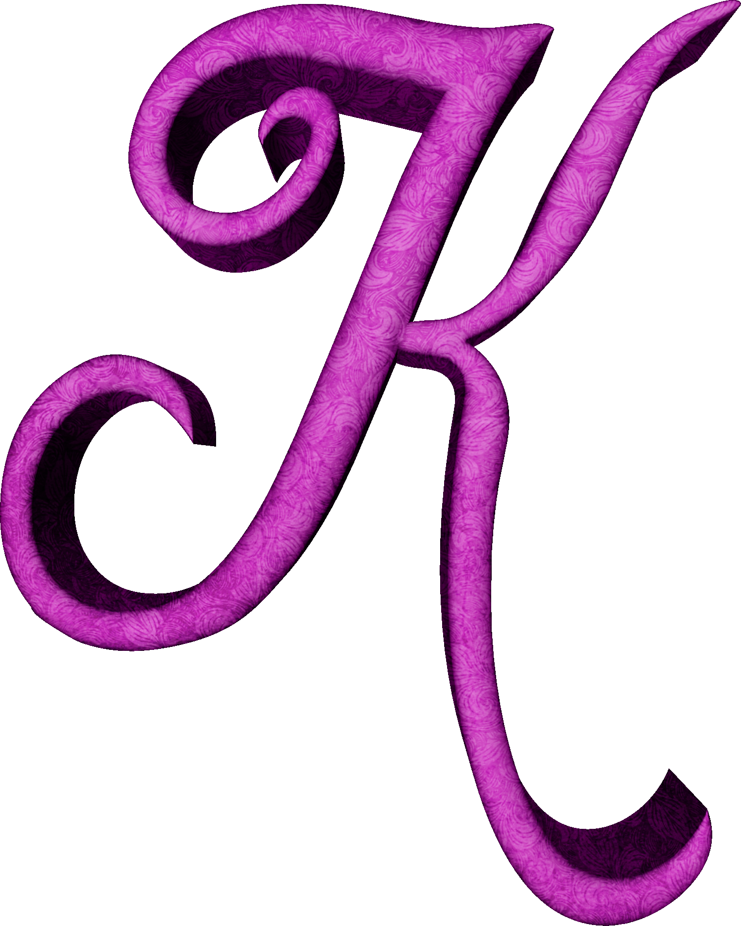 Alfabeto Estampado De Hojas En Fucsiak - Tipos De Letras K (1495x1868)