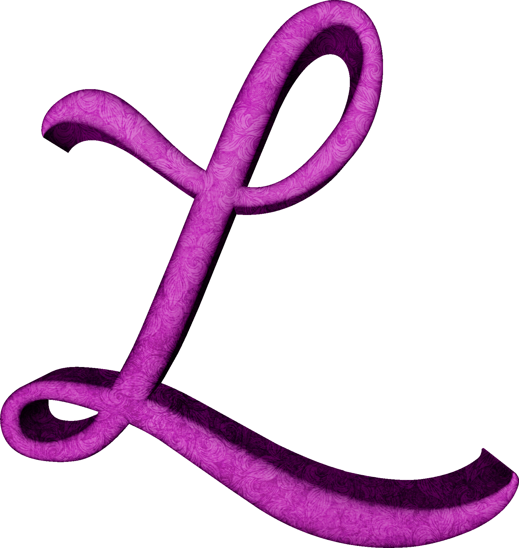 Alfabeto Estampado De Hojas En Fucsial - Letter L Purple (1721x1820)