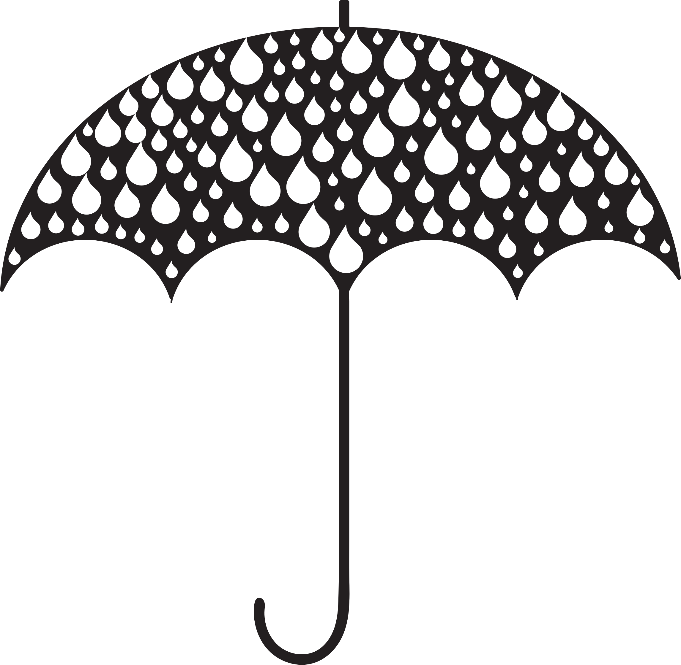 Rain Drops Umbrella Silhouette - Rain Silhouette (2292x2241)