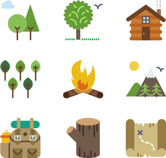 Get All00 Camp Load00 Images In One Tap For Your Creative - Forest Icons (600x564)