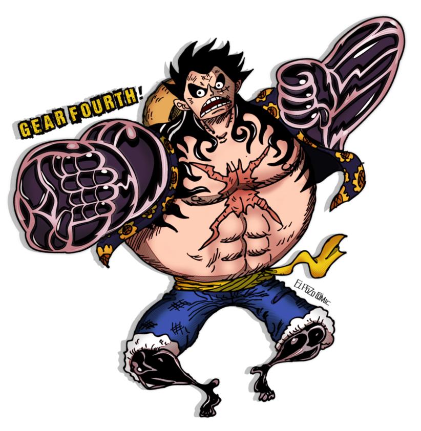 One Piece Luffy Gear 4 Png (830x962)