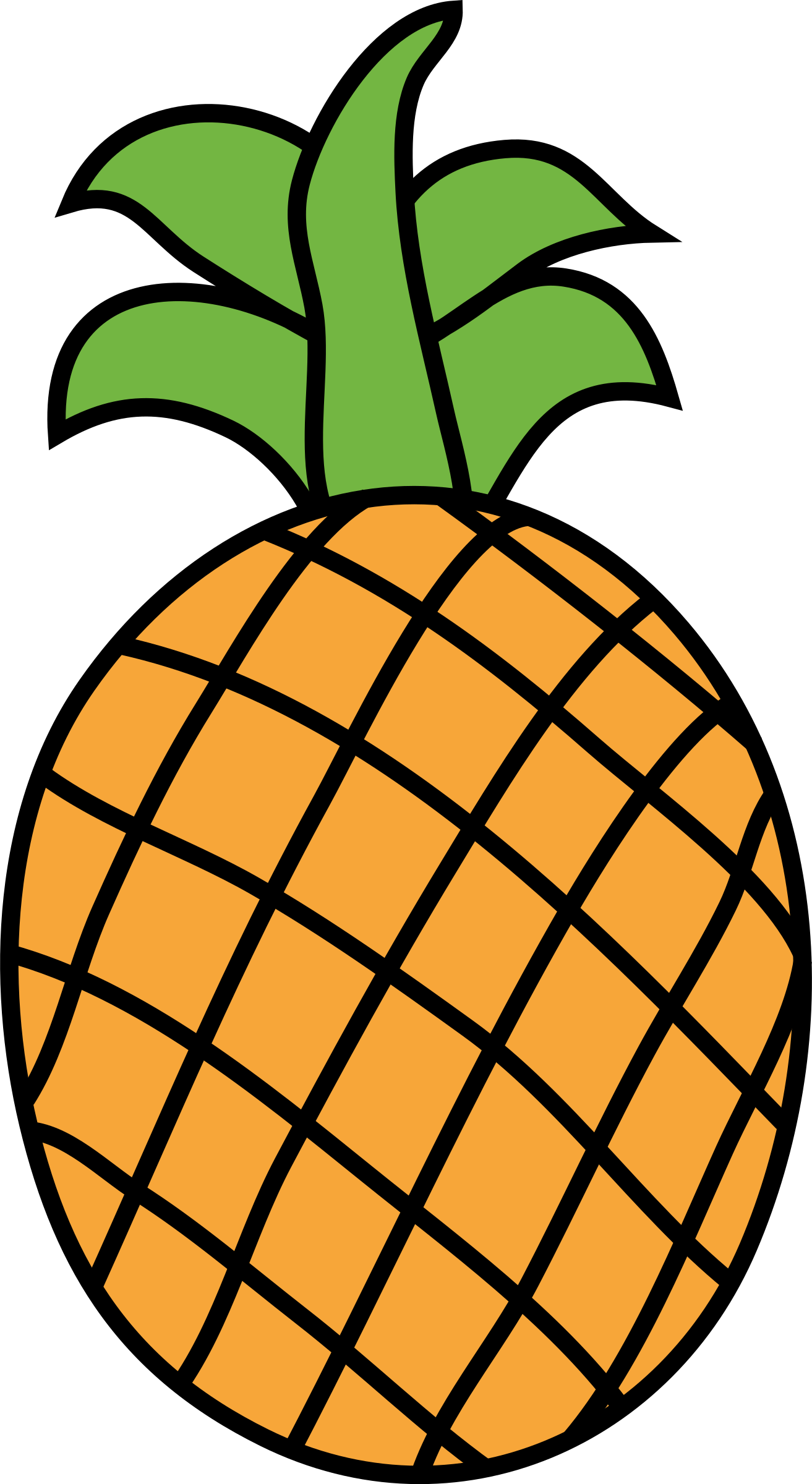 Big Image - Pineapple Clipart (1313x2400)