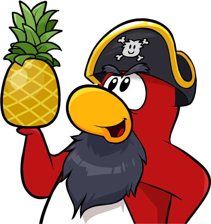 Rockhopper Holding Pineapple - Penguin Holding A Pineapple (747x807)