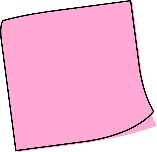 Pink Sticky Note Clip Art (600x580)