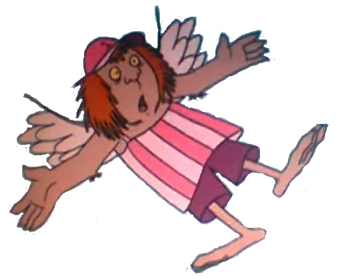 One Flying Scared Of Seven Little Monsters - Cartoon (512x416)