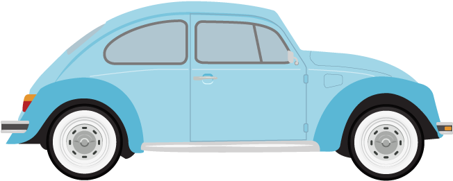Blue Car Clipart Big Car - Volkswagen Beetle Clipart Blue (664x272)