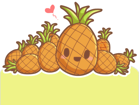 Drawn Pineapple Chibi - Cute Pineapple Sketch (550x417)