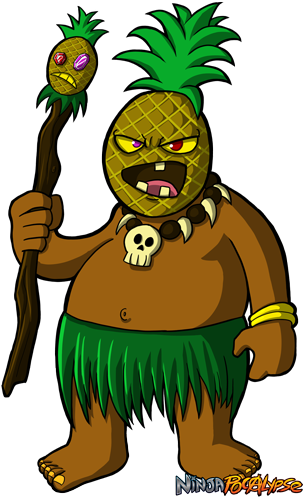 Forbidden Magic Channeled Through His Mystical Staff - Pineapple Master (318x500)