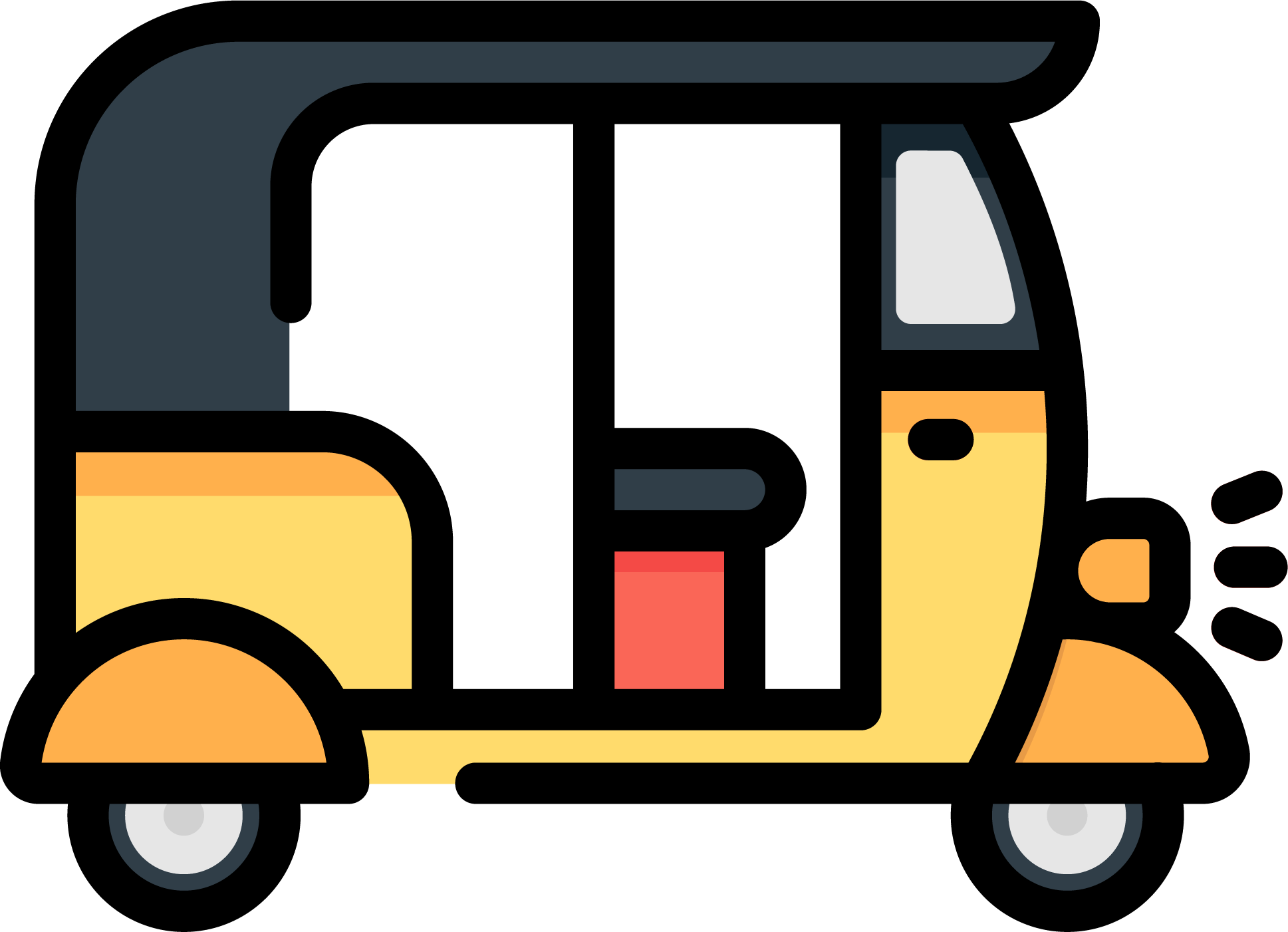 Tourism - Three Wheeler Clipart (1937x1401)