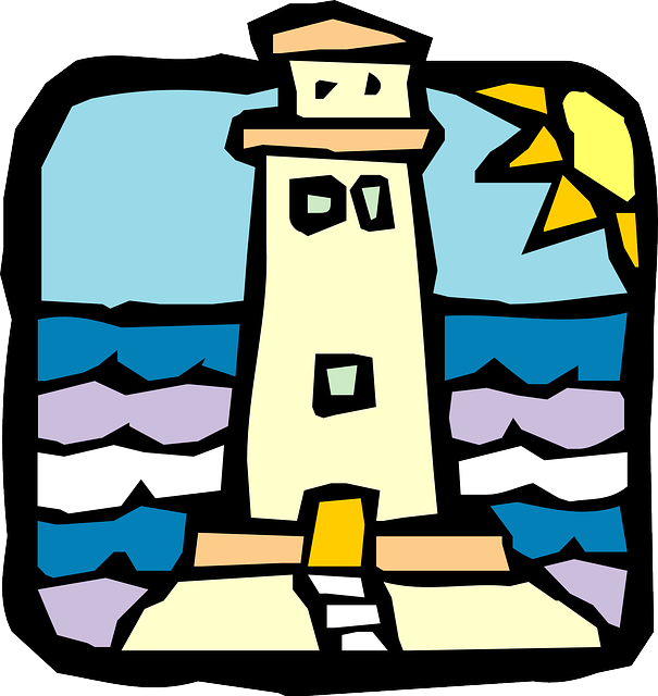 Sun Lighthouse, Tower, Water, Sun - Clip Art (605x640)