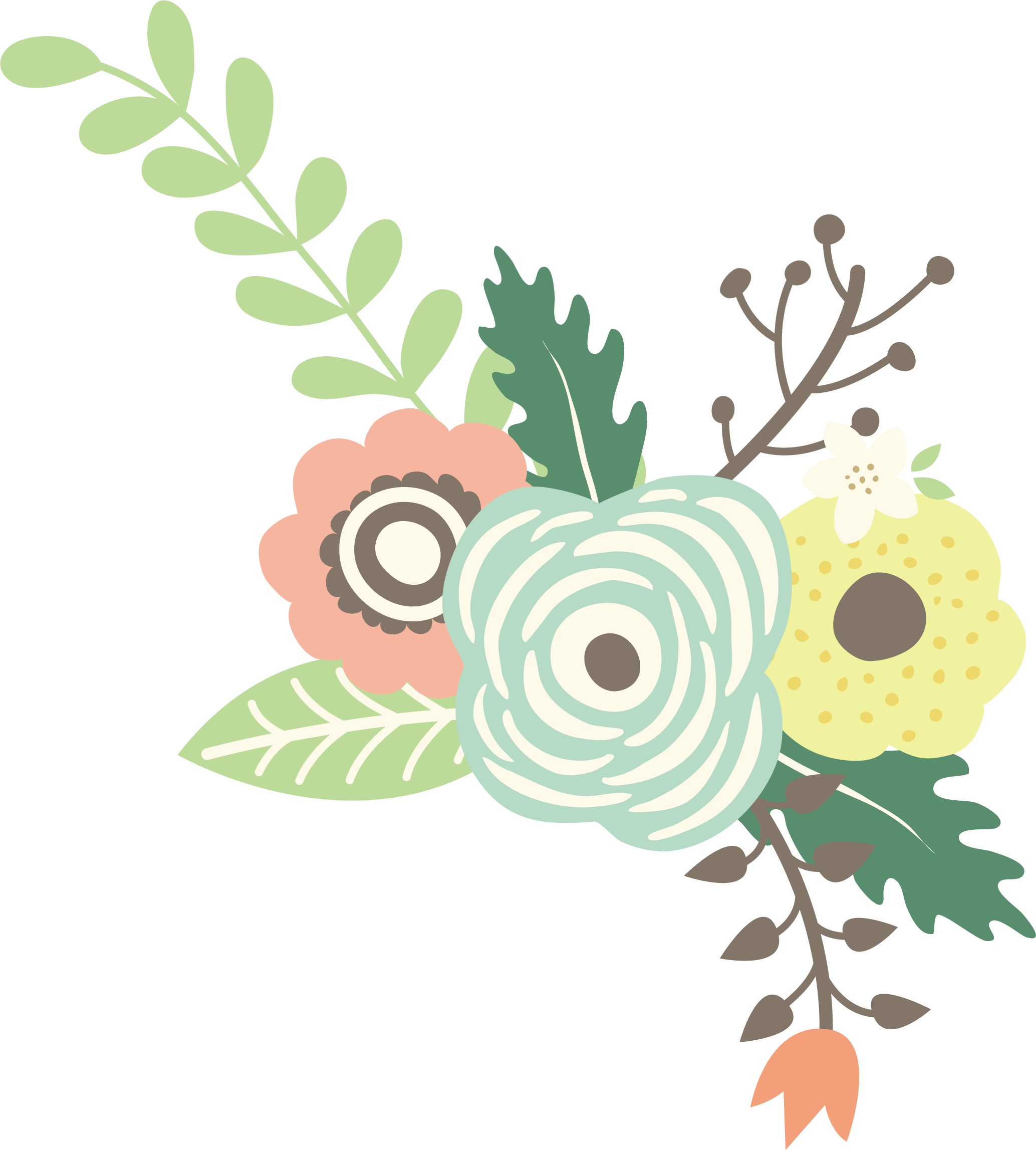 Floral Design Watercolor Painting Illustration - Flores Verdes Watercolor (2068x2295)