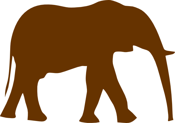 Chocolate Elephant Clip Art - Elephant Clipart Black And White (600x423)