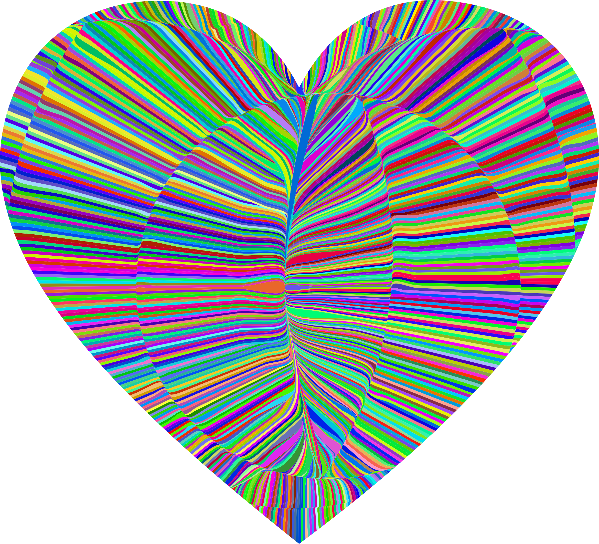 Folds Heart - Psychedelic Heart Png (2340x2124)