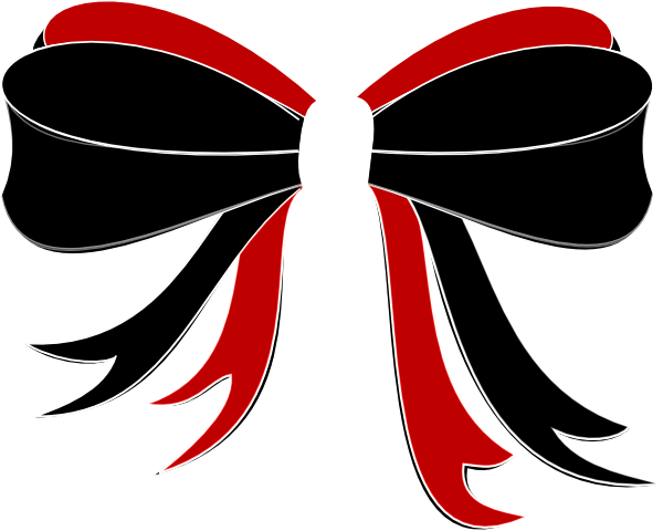 Bow Ribbon Clip Art - Black Bow Clip Art (600x480)