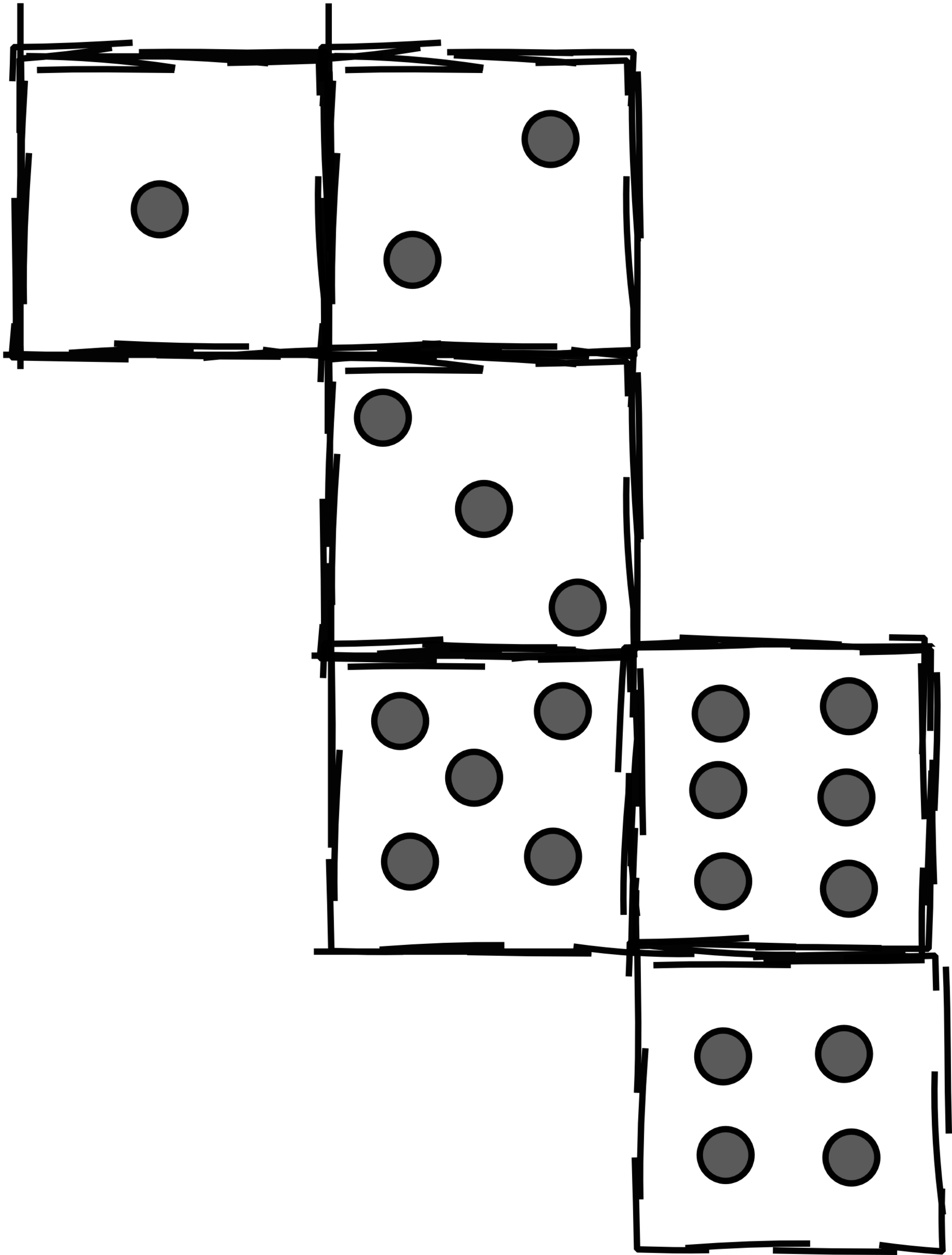 Minimalist Rectangular Prism Clip Art Medium Size - Net Of A Dice (1747x2303)