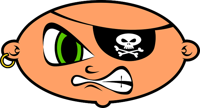 Pirate, Angry, Emoticon, Head, Eye-patch, Eye Patch - Mean Clipart (640x347)