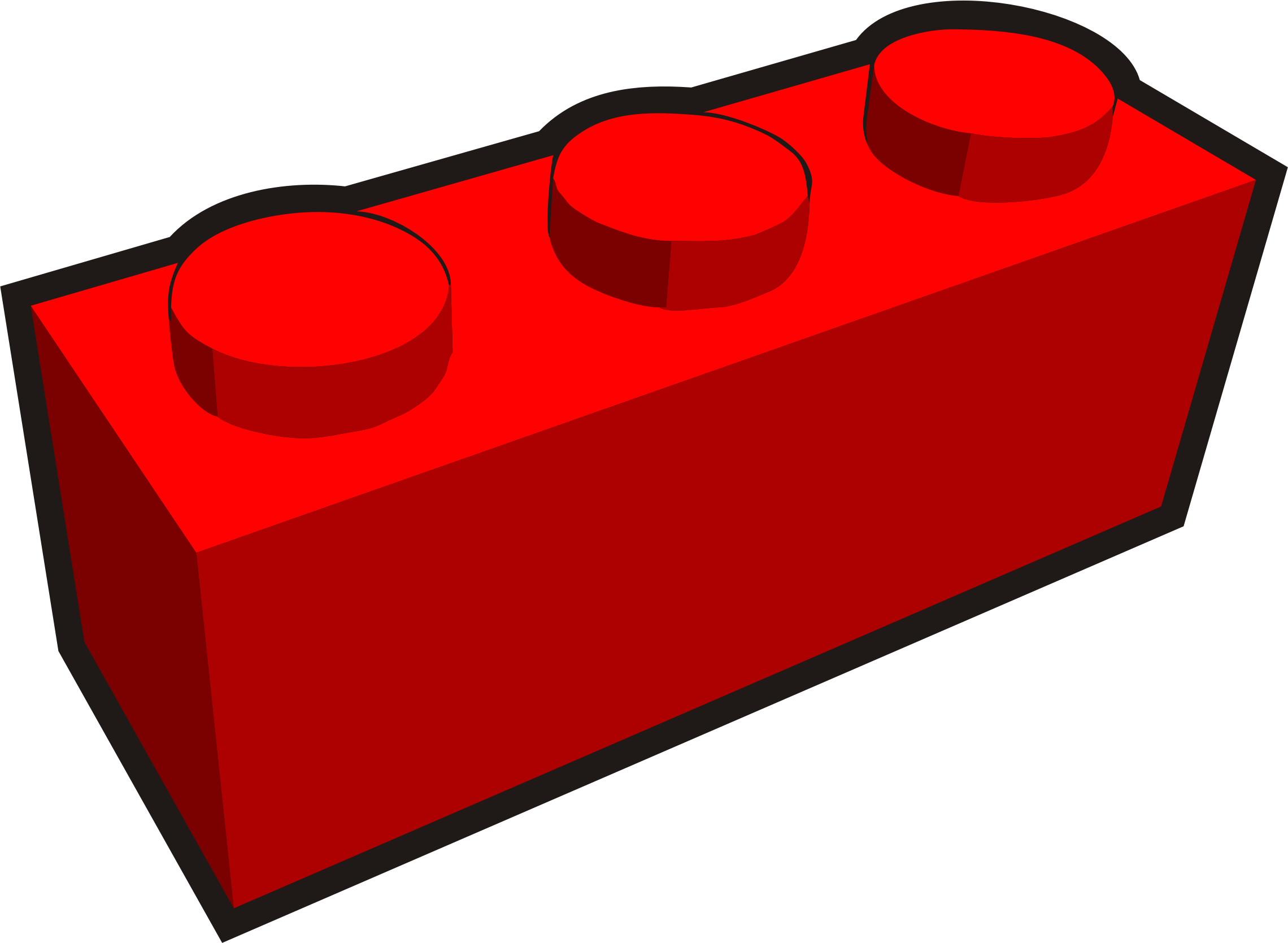 Clipart Clip Is A Brick - Red 1x3 Lego Brick (2280x1669)