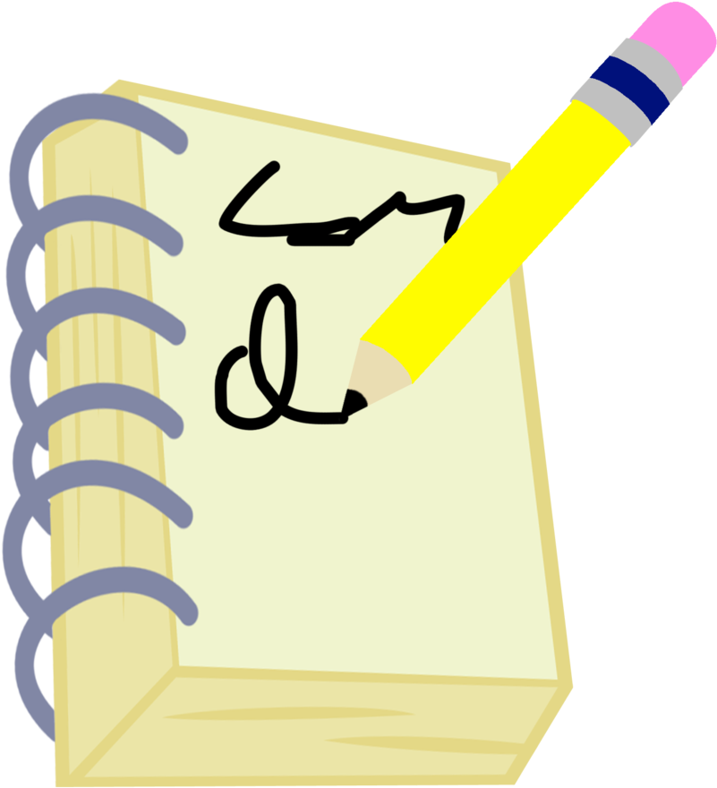 Notebook And Pencil Cutie Mark By Lahirien - Cartoon Notebook And Pencil (900x992)