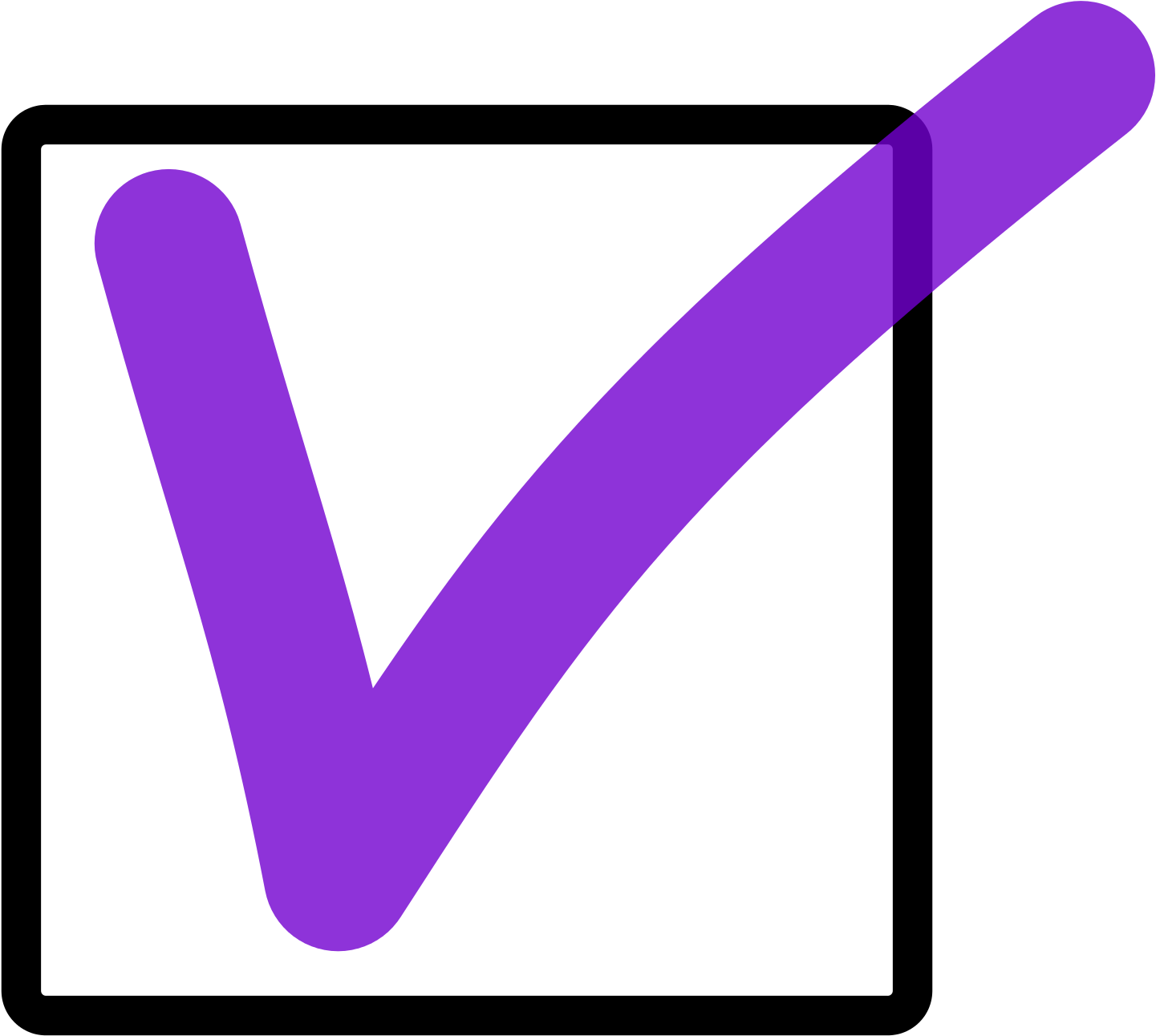 Open - Purple Check Mark Box (2000x2000)