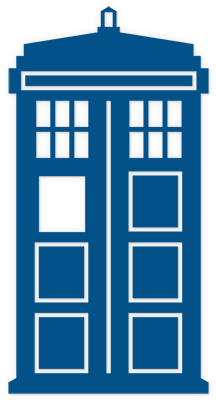 Dr Who Tardis Front - Black And White Tardis (400x400)