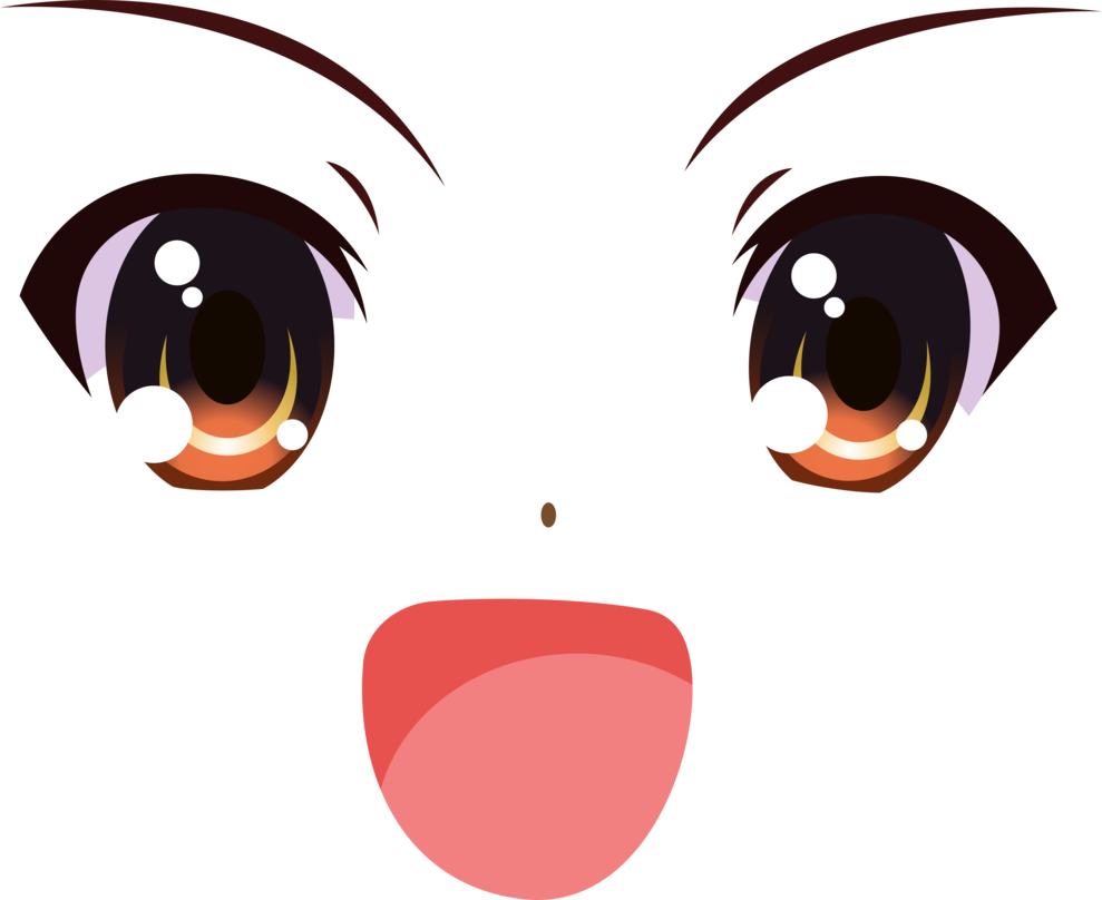 Brown Eyes Big Smile - Cartoon (989x808)