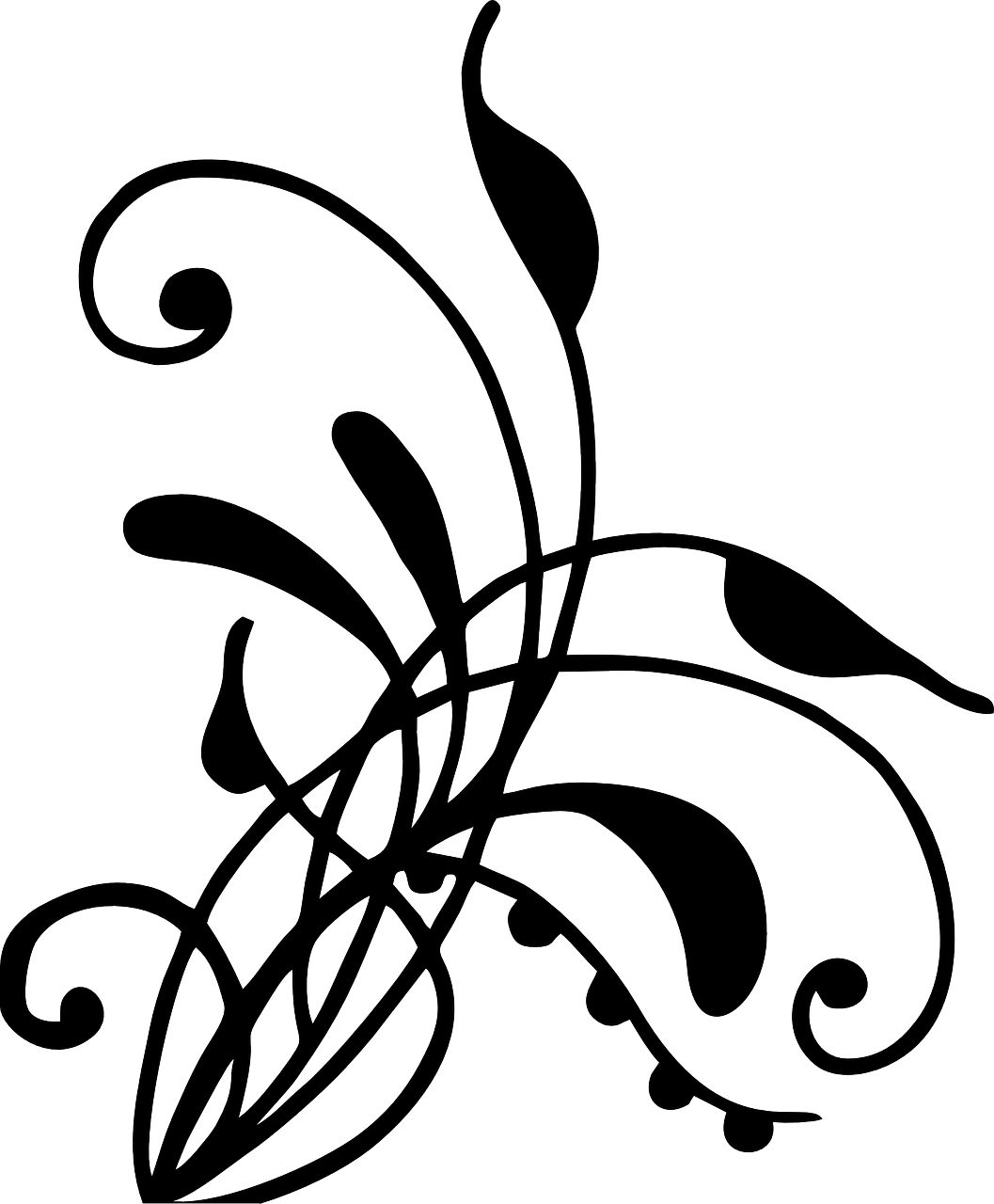 Henna Vines Swirl Artwork Png Image - Vine Plant Silhouette (1057x1280)