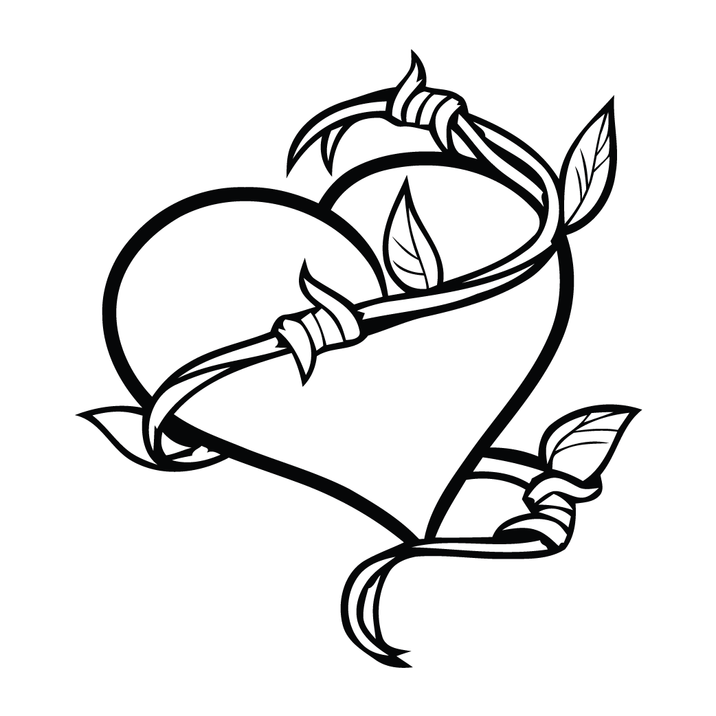 Heart Vine Decal - Easy To Draw Tattoos (1042x1042)