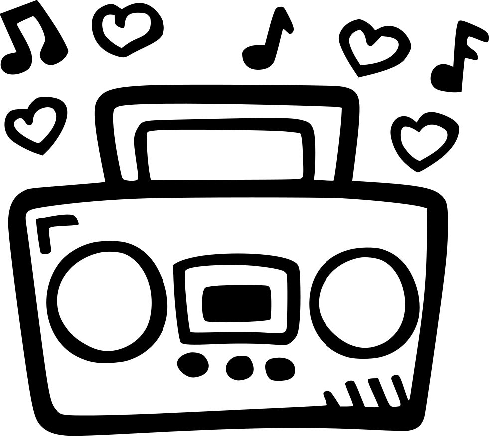 Boombox Comments - Boombox Clipart Black And White (981x874)