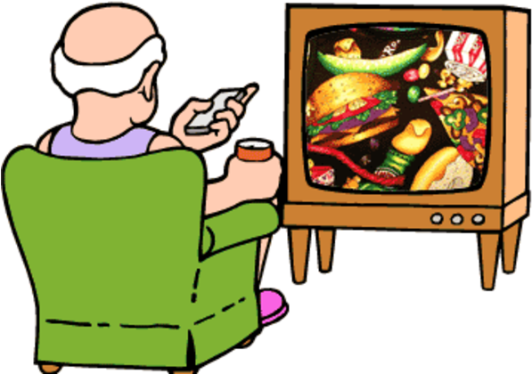 Clipart - Person Watching Tv Cartoon (600x430)