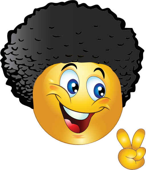 Hair Clipart Big Hair - Gif Smiley (512x597)