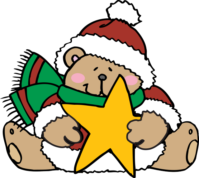 Christmas Teddy Bears Clip Art - Christmas Teddy Bear Clipart (639x571)