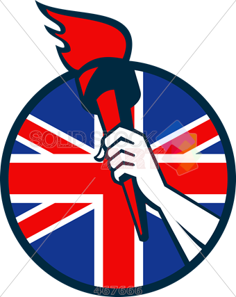Stock Illustration Of Old Fashioned Cartoon Drawing - Britian Flag Cartoons (340x427)