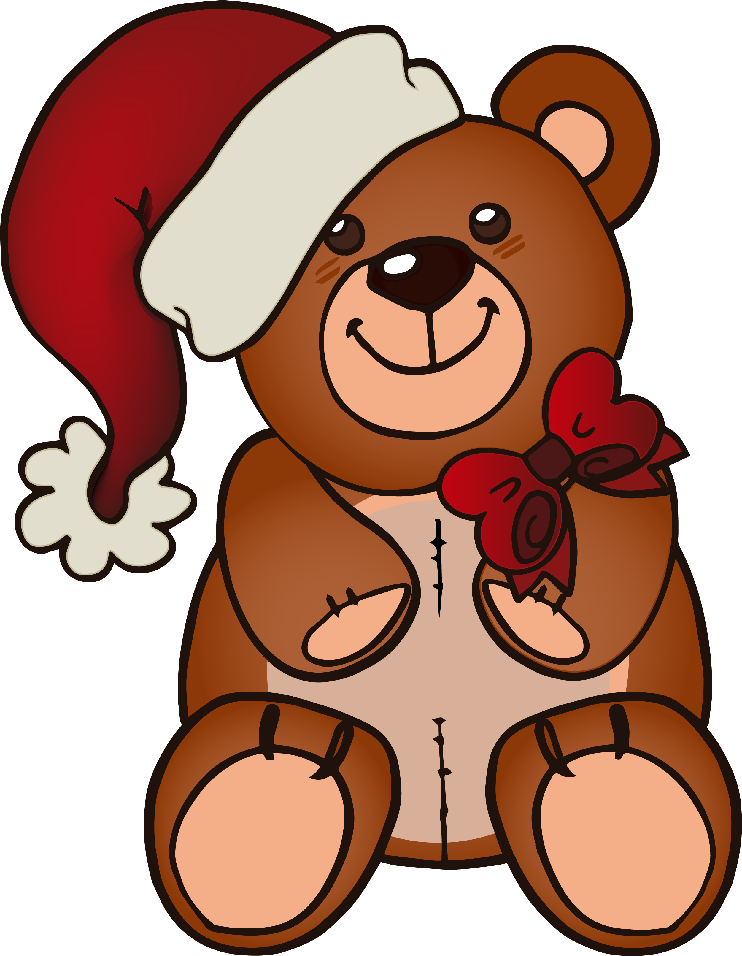 Teddy Bear Santa Claus Christmas Hat - Brown (2501x3221)