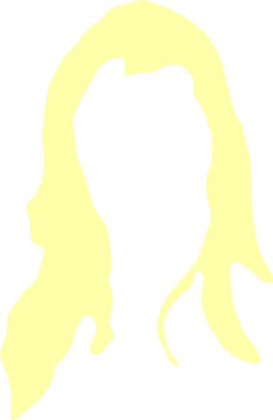 Light Blonde Silhouette Wig Clip Art - Blonde Wig Clip Art (384x591)