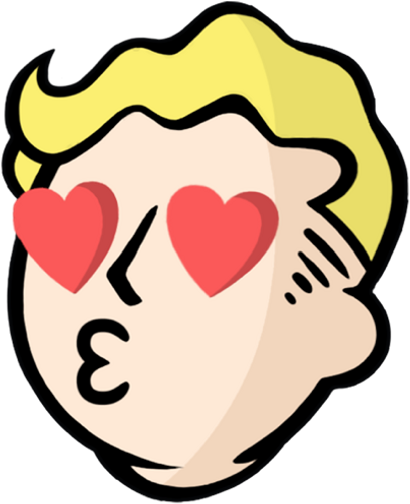 @officialstars 🍀👑↗ Fallout Love Funny Blonde Hearts - Fallout Shelter Logo (1024x1024)