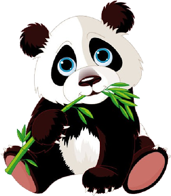 Cute Bear Изображения - Panda Eating Bamboo Cartoon (400x400)
