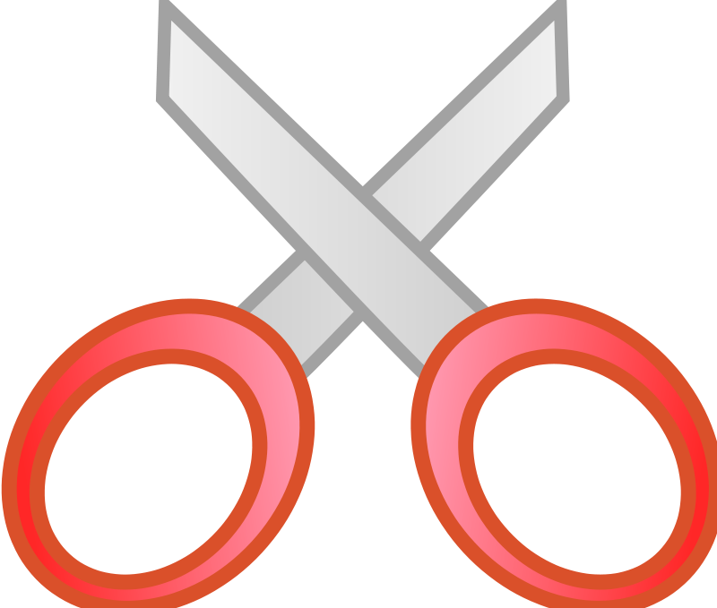 Cut Red Free Vector - Scissors Clipart (800x679)