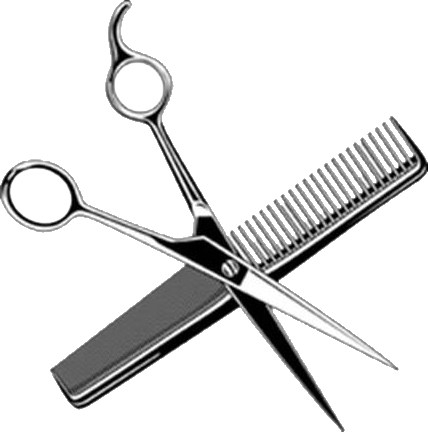 Haircut - Hairdressing Scissors And Comb (428x432)