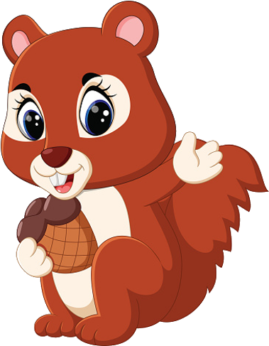 Cute Baby Squirrel Cartoon Animal Images On A Transparent - Squirrel For Cartoon (500x500)