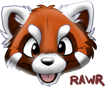 Red Panda - Cartoon Red Panda Face (400x320)