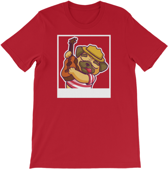 Pug Playing The Guitar Dog Graphic T-shirt - Very Stable Genius Shirt (600x600)