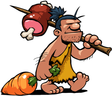 Caveman Hair Removal - Caveman With Food (395x371)