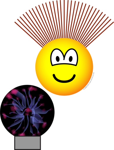 Static Electricity Emoticon Hair Rising - Static Electricity Hair Clipart (393x518)