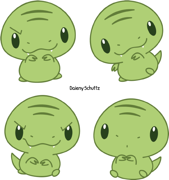 Chibi Rex By Daieny On Deviantart - T Rex Drawing Chibi (613x650)