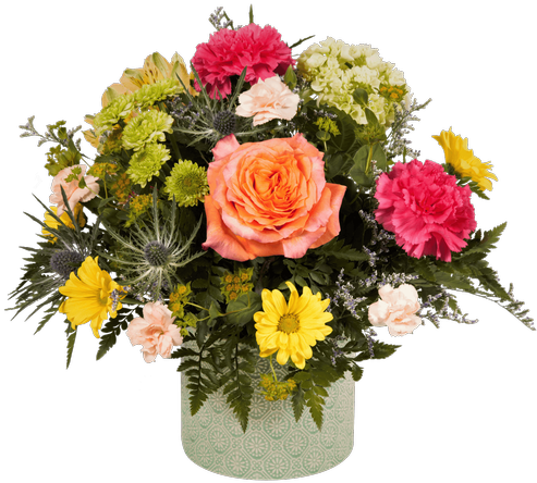 Garden Roses Cut Flowers Floral Design Flowerpot - Garden Roses Cut Flowers Floral Design Flowerpot (500x611)