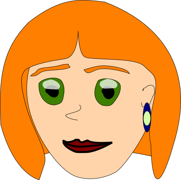 Orange Hair Clipart (600x598)