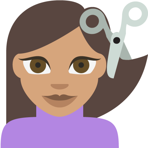 Haircut Medium Skin Tone Emoji Emoticon Vector Icon - Cartoon (512x512)