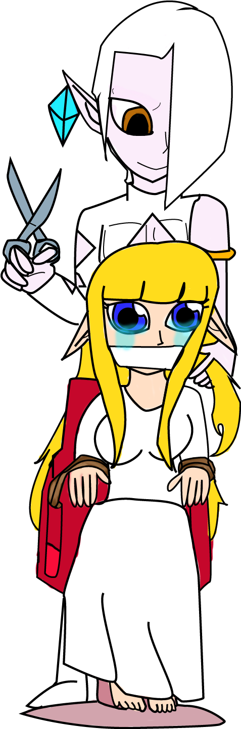 Zelda Does Not Want A Haircut- Coloured In By Missluckychan29 - Cartoon (692x1514)