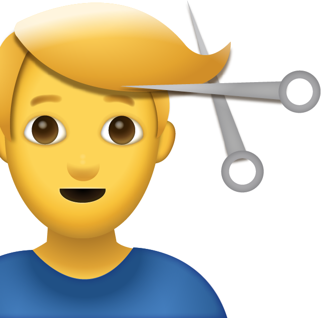 Man Getting Haircut Iphone Emoji Jpg - Mens Haircut Emoji (641x635)