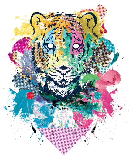 Tiger Drawing Printmaking Illustration - Tiger Drawing Printmaking Illustration (424x600)